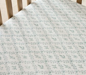 Chris Loves Julia Floral Trellis Organic Crib Fitted Sheet | Pottery Barn Kids