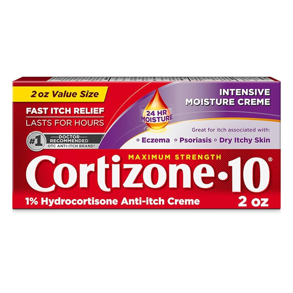 Cortizone 10 Maximum Strength Intensive Moisture Anti-Itch Cream, 1% Hydrocortisone, 2 oz. | Amazon (US)