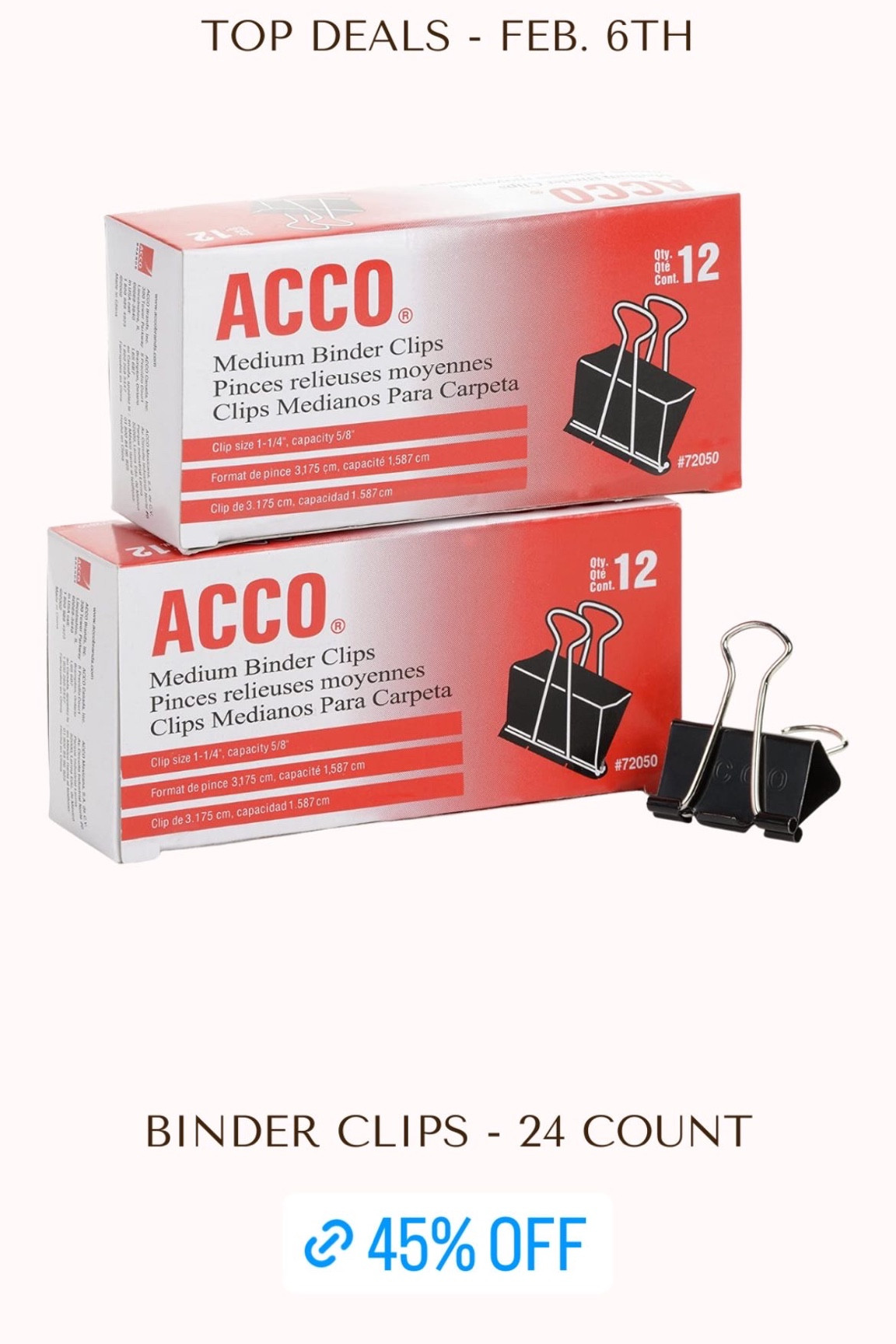 Sale Alert 🚨 45% off these medium black paper clips. They provide an extra strong hold and they come in 2 boxes with 12 per box!

#LTKunder50 #LTKhome #LTKsalealert