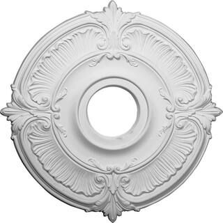 Ekena Millwork 18" x 4" I.D. x 5/8" Attica Urethane Ceiling Medallion (Fits Canopies upto 5"), Pr... | The Home Depot