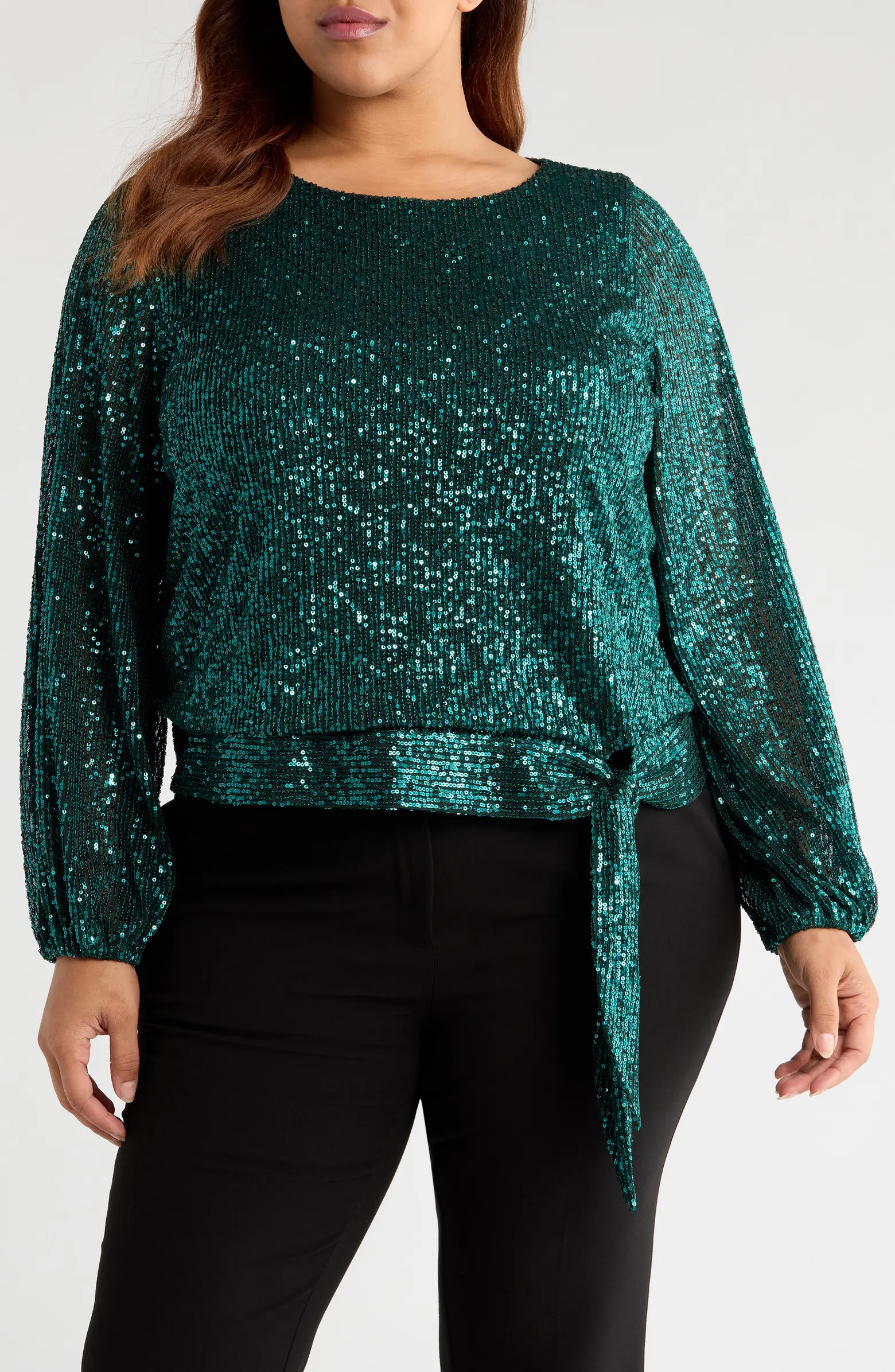 Sequin Tie Hem Top | Nordstrom