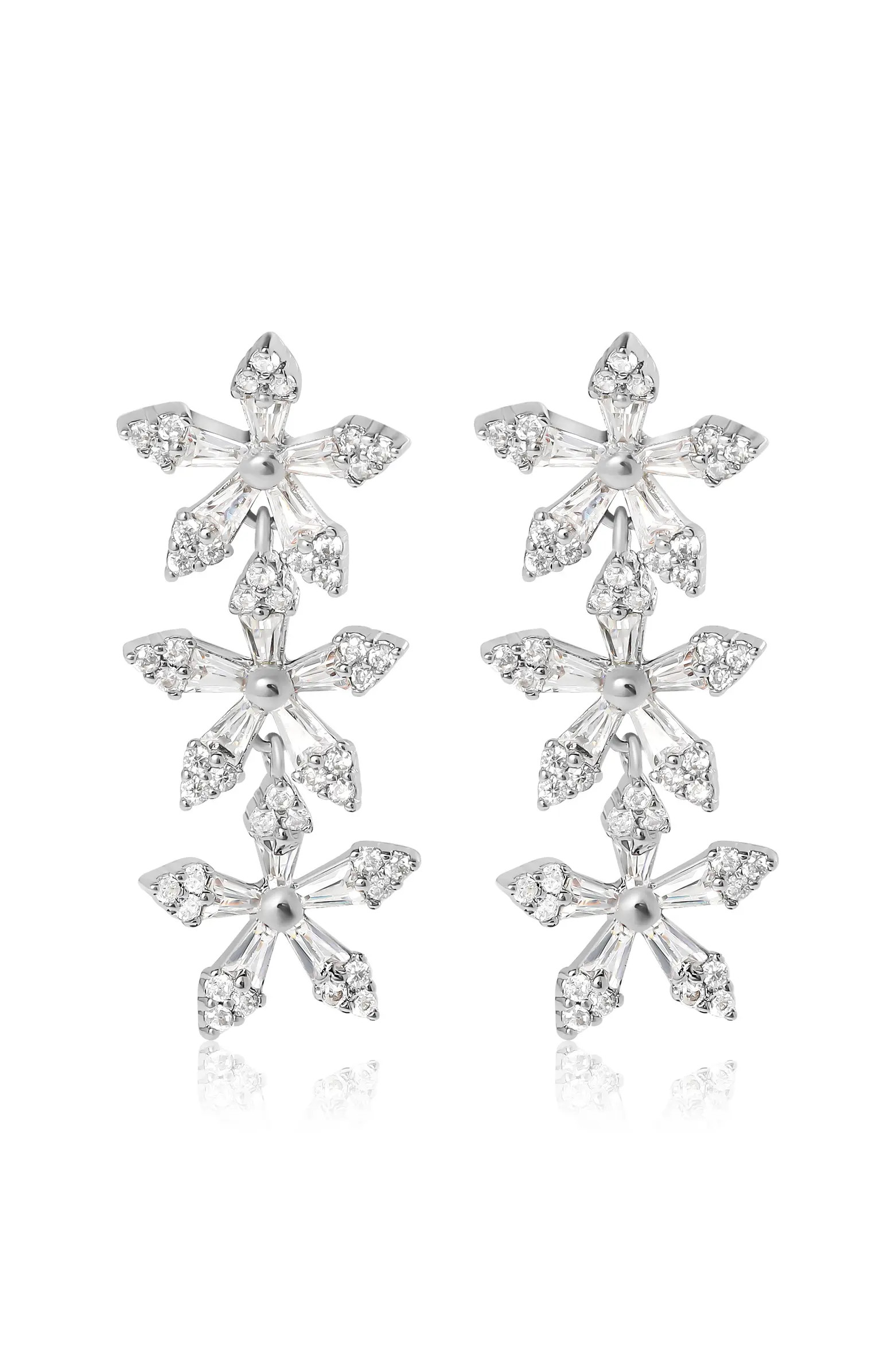 Jessica Simpson Crystal Snowflake Drop Earrings | Nordstrom | Nordstrom