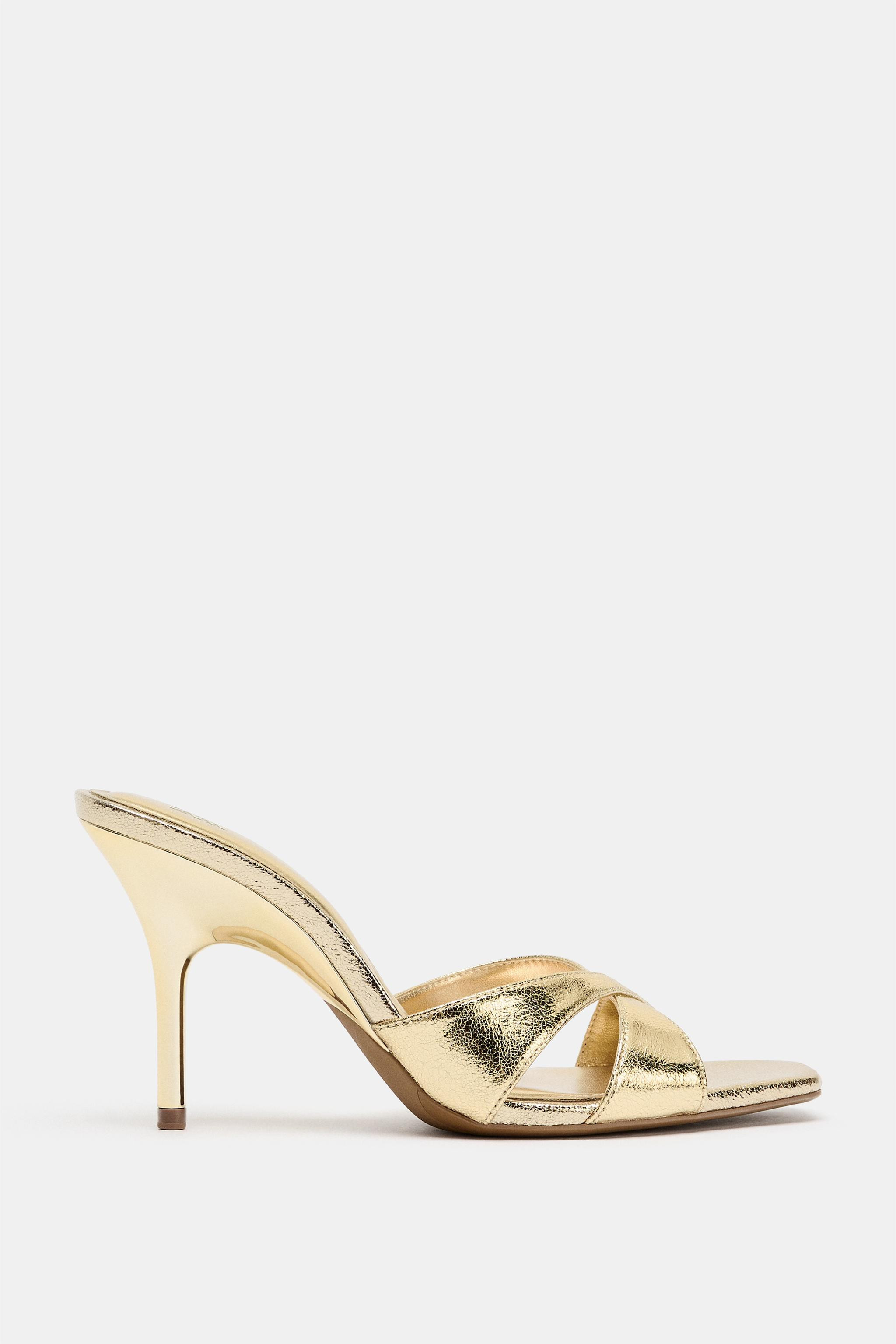 LAMINATED SLINGBACK HEEL SANDALS | Zara US