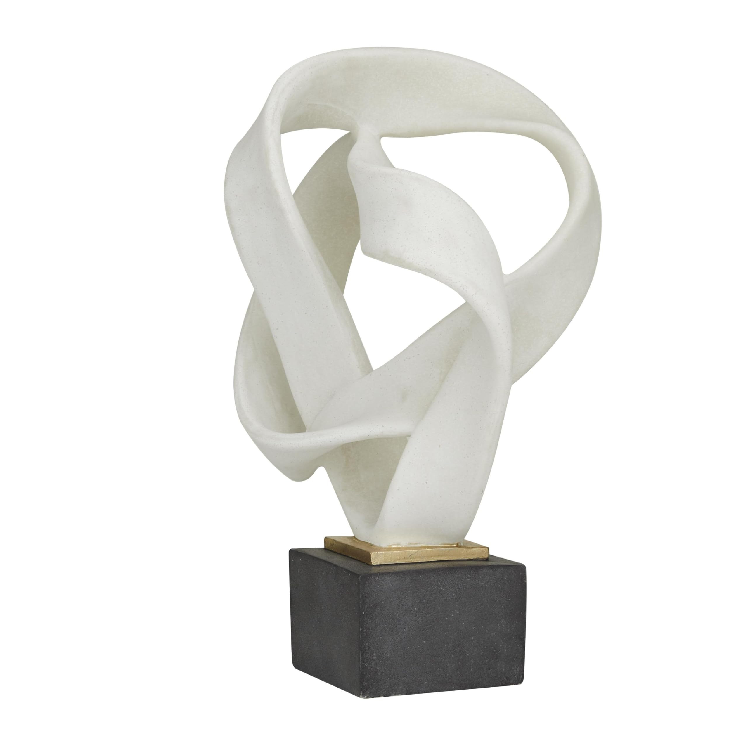 Deco 79 Polystone Abstract Decorative Sculpture Ribbon Line Home Decor Statue with Black Base, Ac... | Amazon (US)