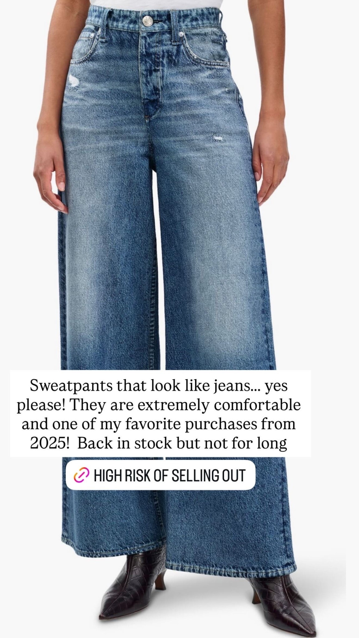 Sweatpants that look like jeans... yes please! They are extremely comfortable and one of my favorite purchases from 2025! Back in stock but not for long

#LTKootd #LTKgrwm #LTKOver40