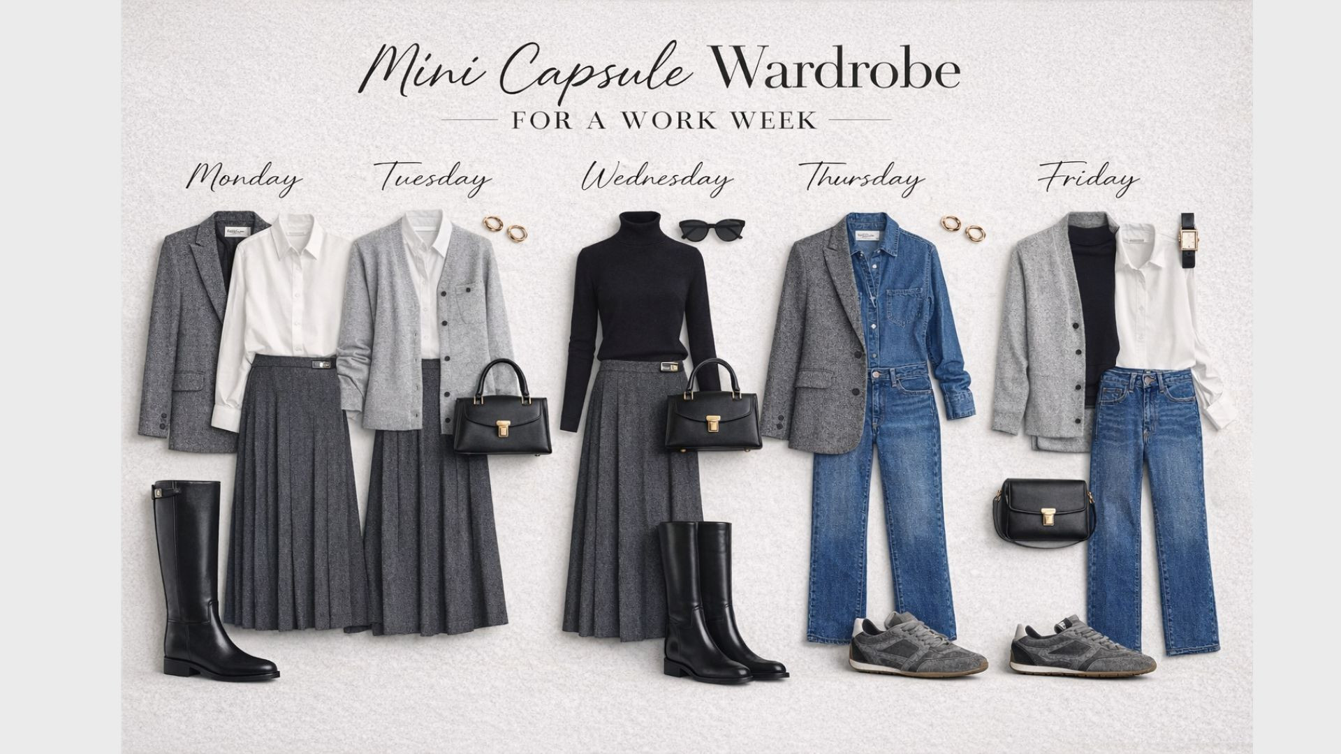 Mini Capsule Wardrobe für eine Arbeitswoche #worwear #casualchic 

 

#LTKspring #LTKdeutschland #LTKFashionMonth