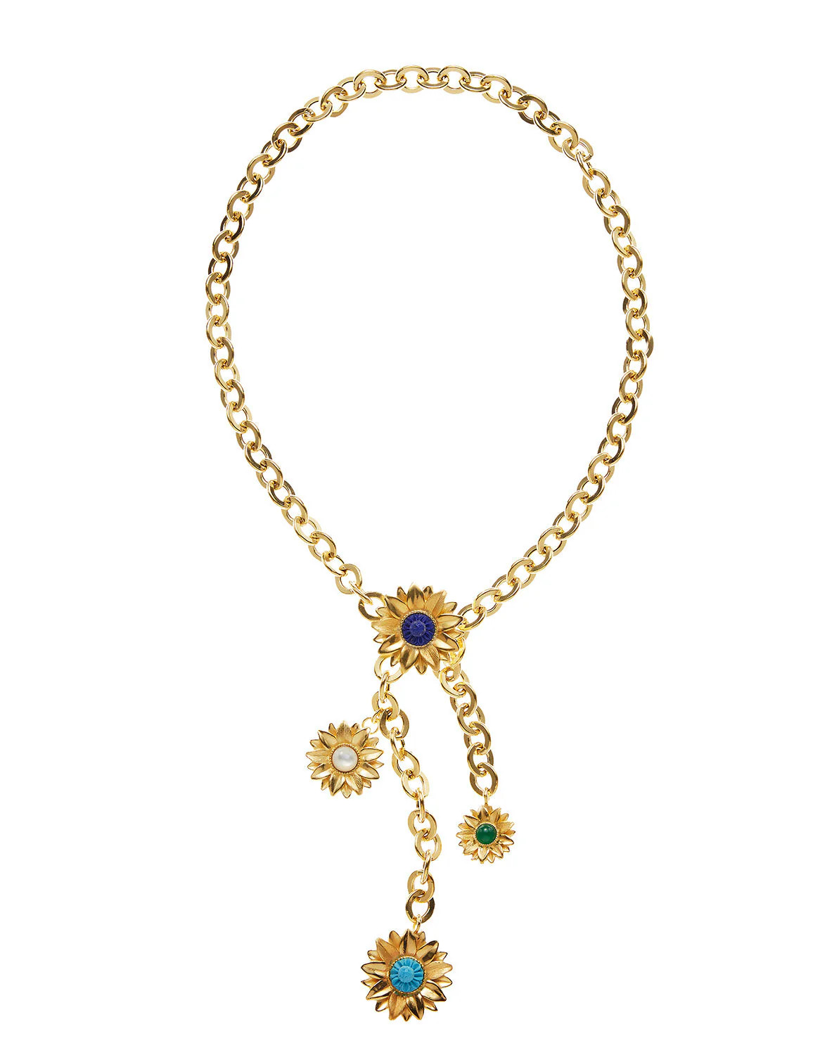 Limoncello Cascade Necklace in Lapis & Turquoise | Over The Moon