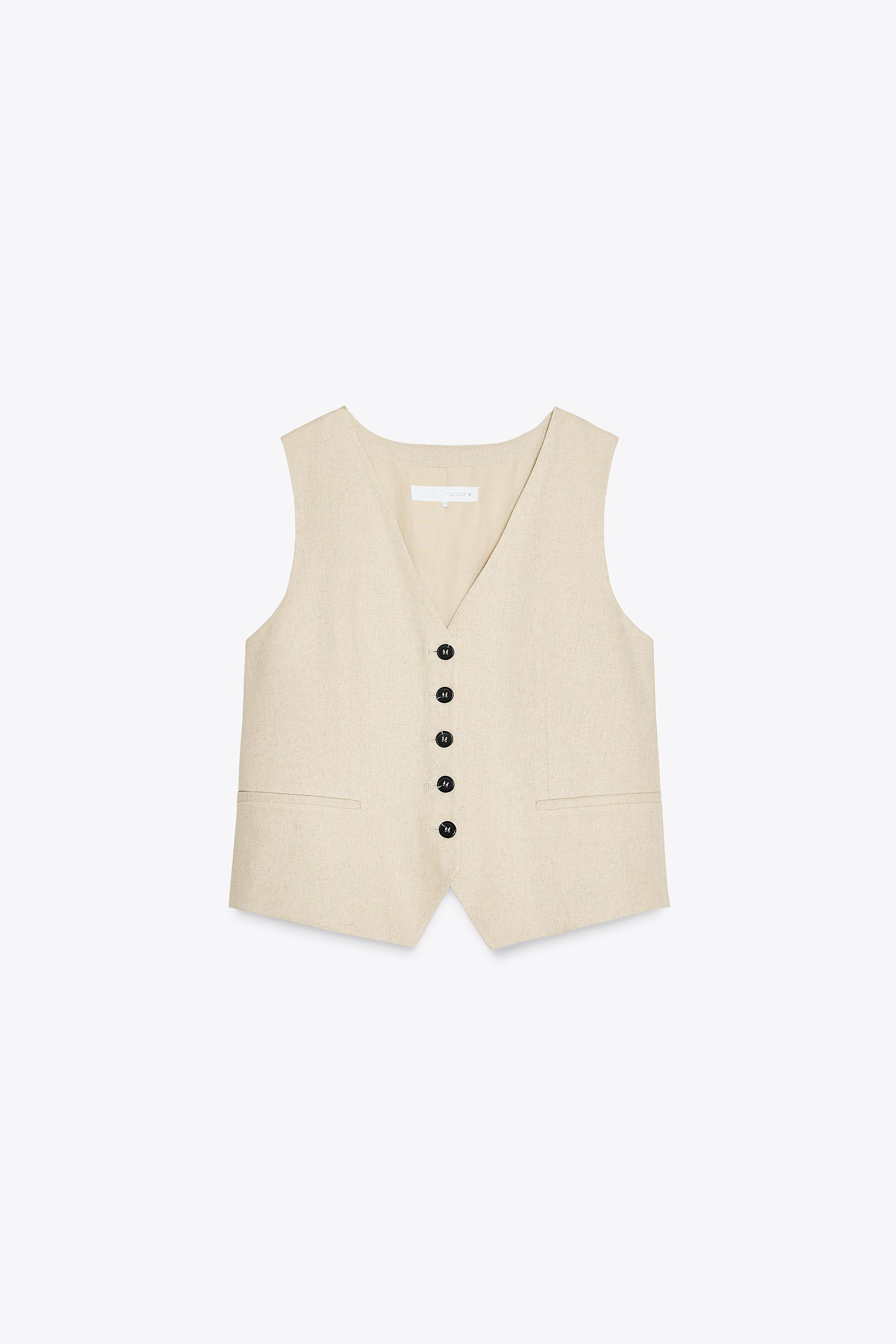 TAILORED LINEN BLEND WAISTCOAT | Zara UK
