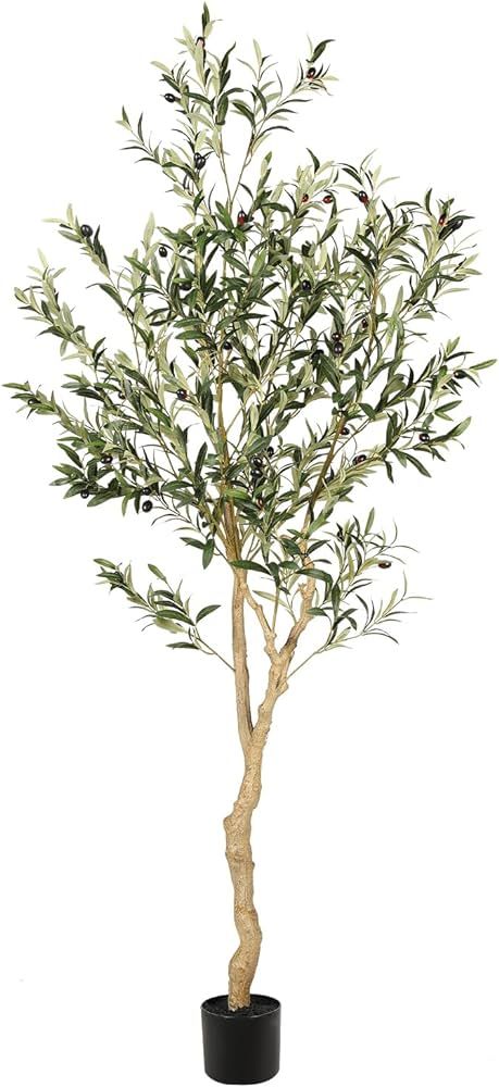 Realead 6ft Faux Olive Tree, Tall Olive Tree Plants, Fake Potted Olive Silk Tree, Artificial Oliv... | Amazon (US)