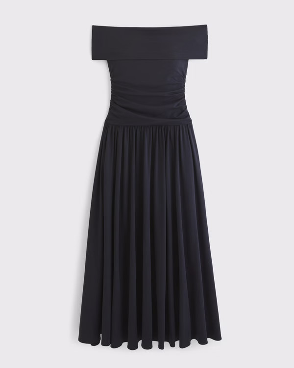 Off-The-Shoulder Knit Maxi Dress | Abercrombie & Fitch (US)