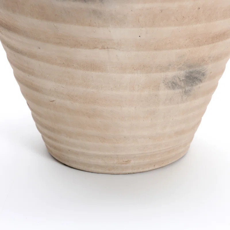 August Grove® Rustic Brown Ribbed Terracotta 13.2-Inch Tall Urn Vase | Wayfair | Wayfair North America