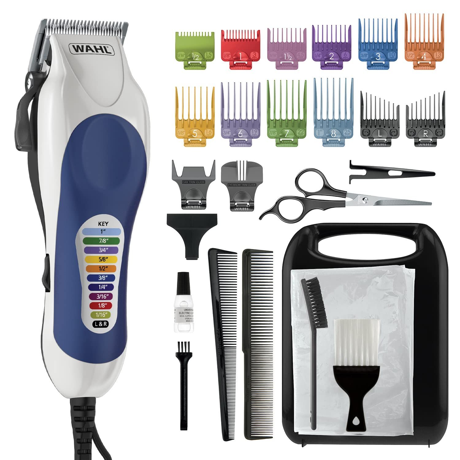 Wahl Clipper USA Color Pro Complete Haircutting Kit with Easy Color Coded Guide Combs - Corded Cl... | Amazon (US)