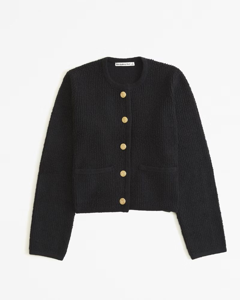 Women's Collarless Sweater Jacket | Women's New Arrivals | Abercrombie.com | Abercrombie & Fitch (US)