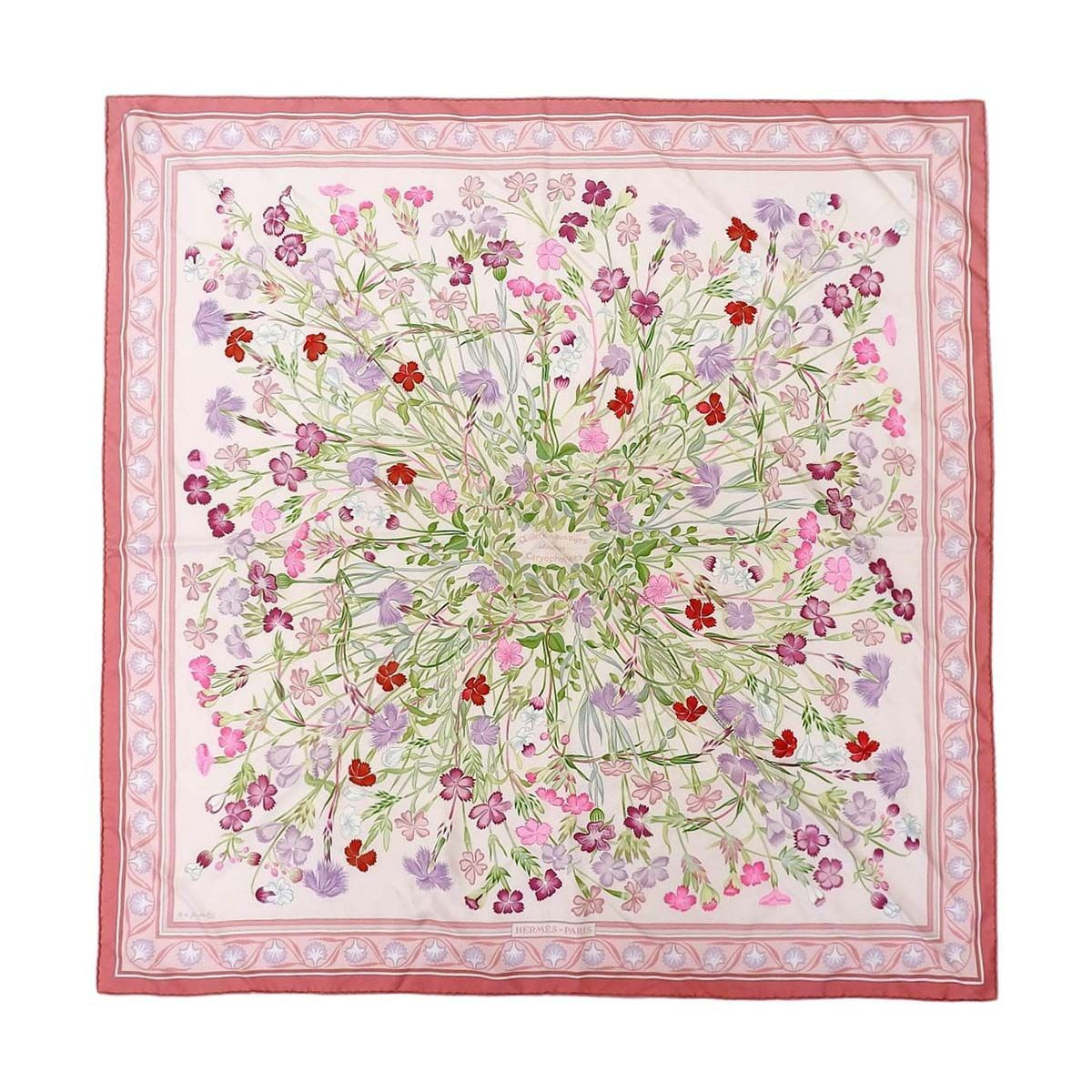 Hermes Scarves Carre 90 Wild Carnations Nadeshiko Pink Silk Scarf Unisex | eBay | eBay US