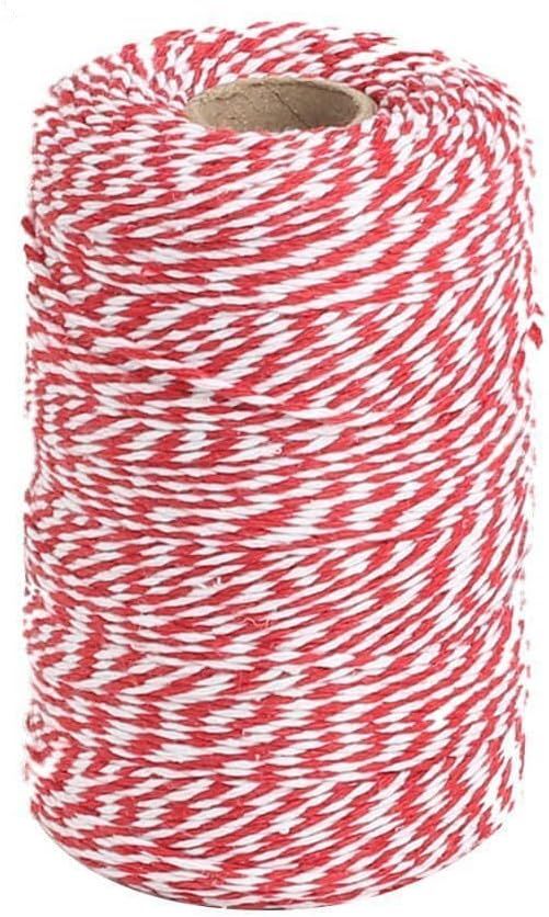 656 Feet Red and White Twine, Gift Twine String, Cotton Baker's Twine Cotton Cord Crafts Gift Twi... | Amazon (US)