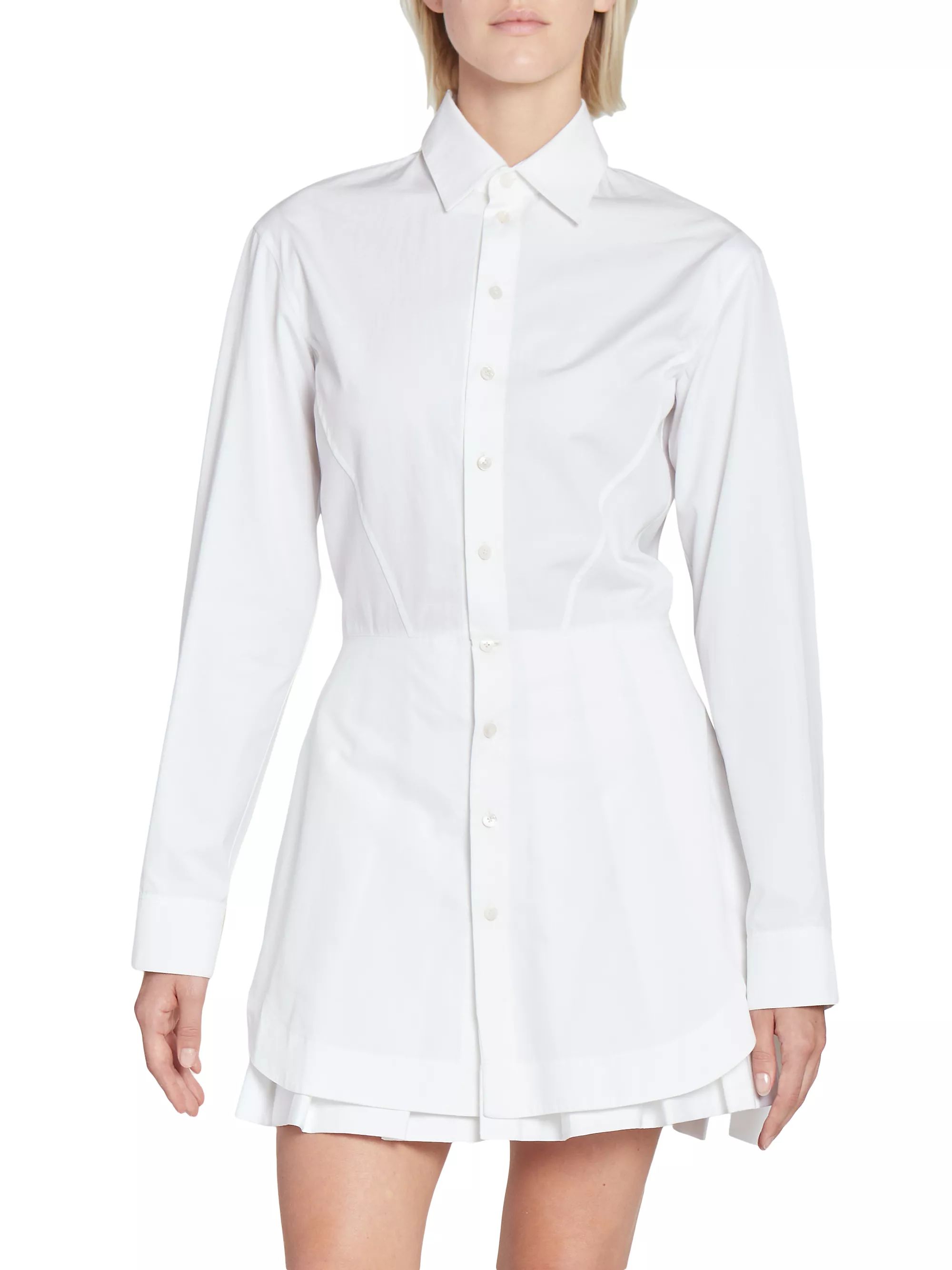 Cotton-Blend Mini-Shirtdress | Saks Fifth Avenue