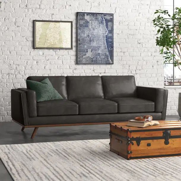 Palermo 91'' Leather Sofa | Wayfair North America