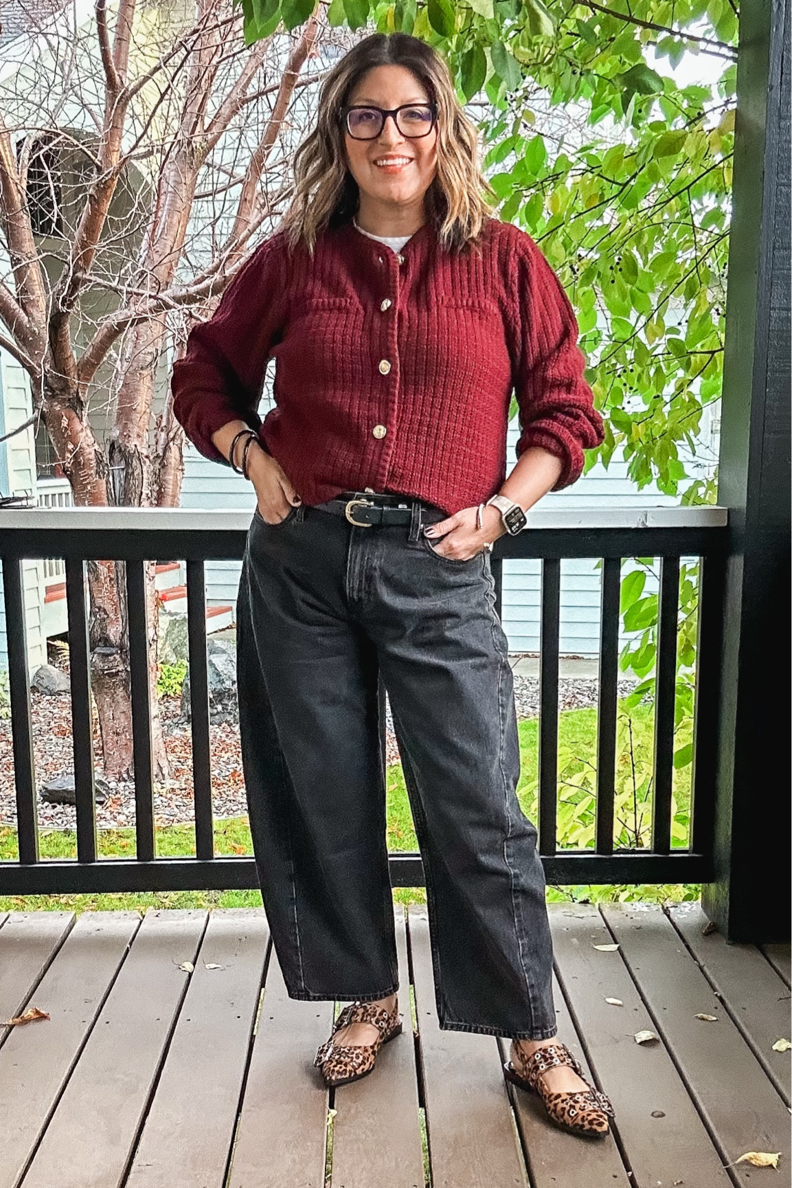 Today’s teacher fit. H&M button cardigan (L), Abercrombie barrel leg jeans (32), J. Crew belt (L), Steve Madden leopard print flats  

#LTKOver40 #LTKStyleTip #LTKMidsize