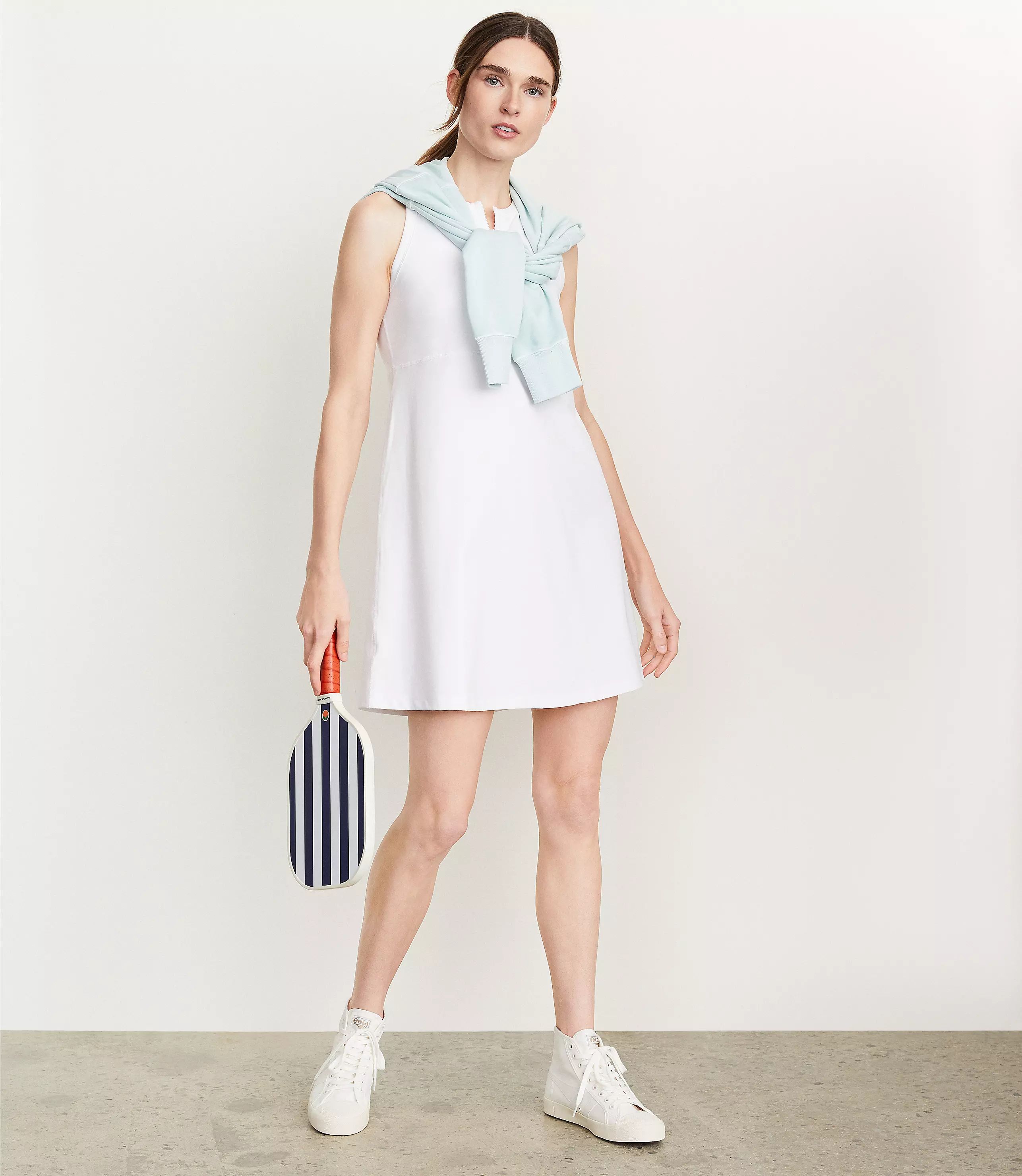 Lou & Grey Zip Softsculpt Mini Tennis Dress | LOFT