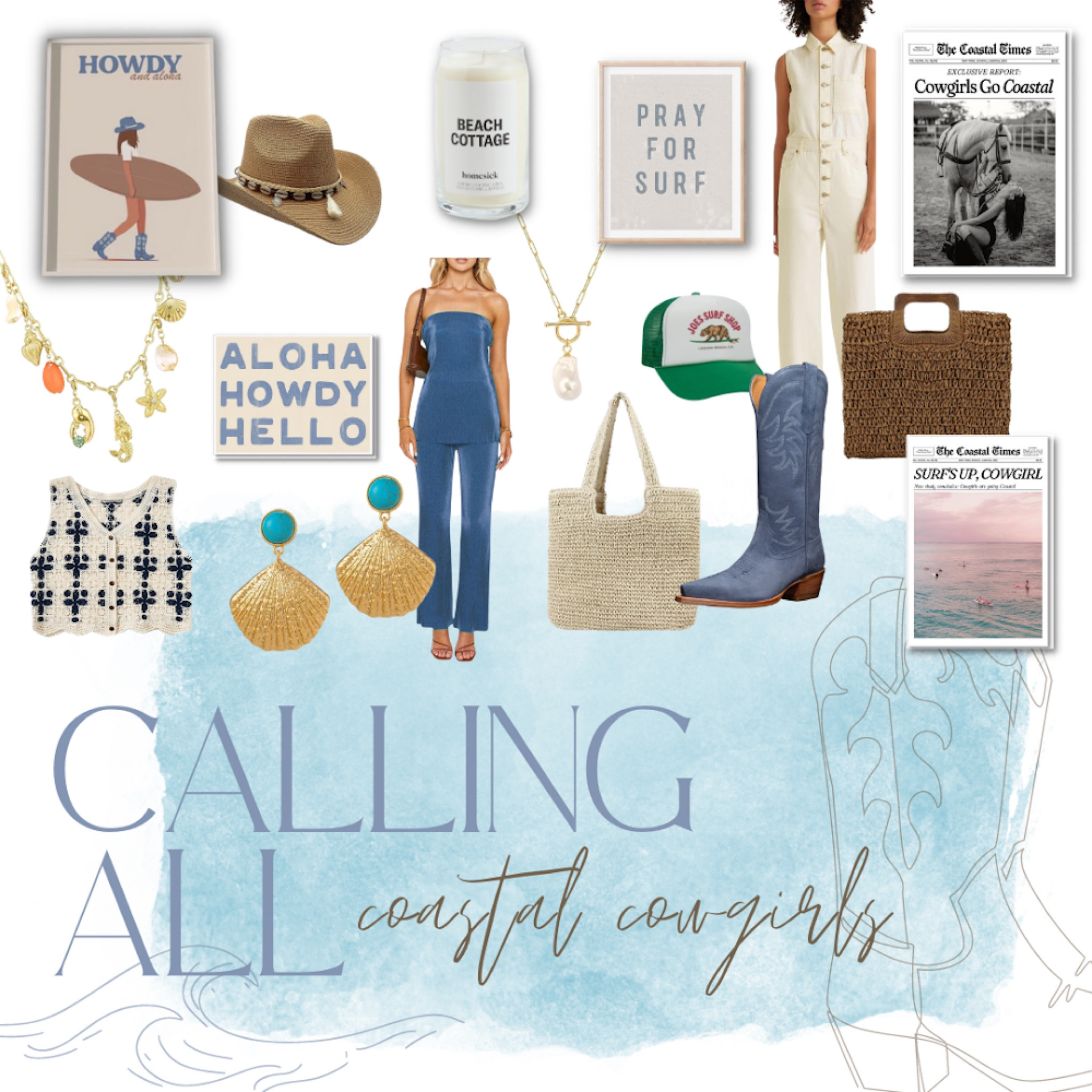 Calling all cosstal cowgirls 🤠 🩵 💙 👢 🌞 🌊 🎶 🐄  !!! My fav aesthetic. Shop everything pictured below !!! Xo 

#LTKSeasonal #LTKunder100 #LTKstyletip