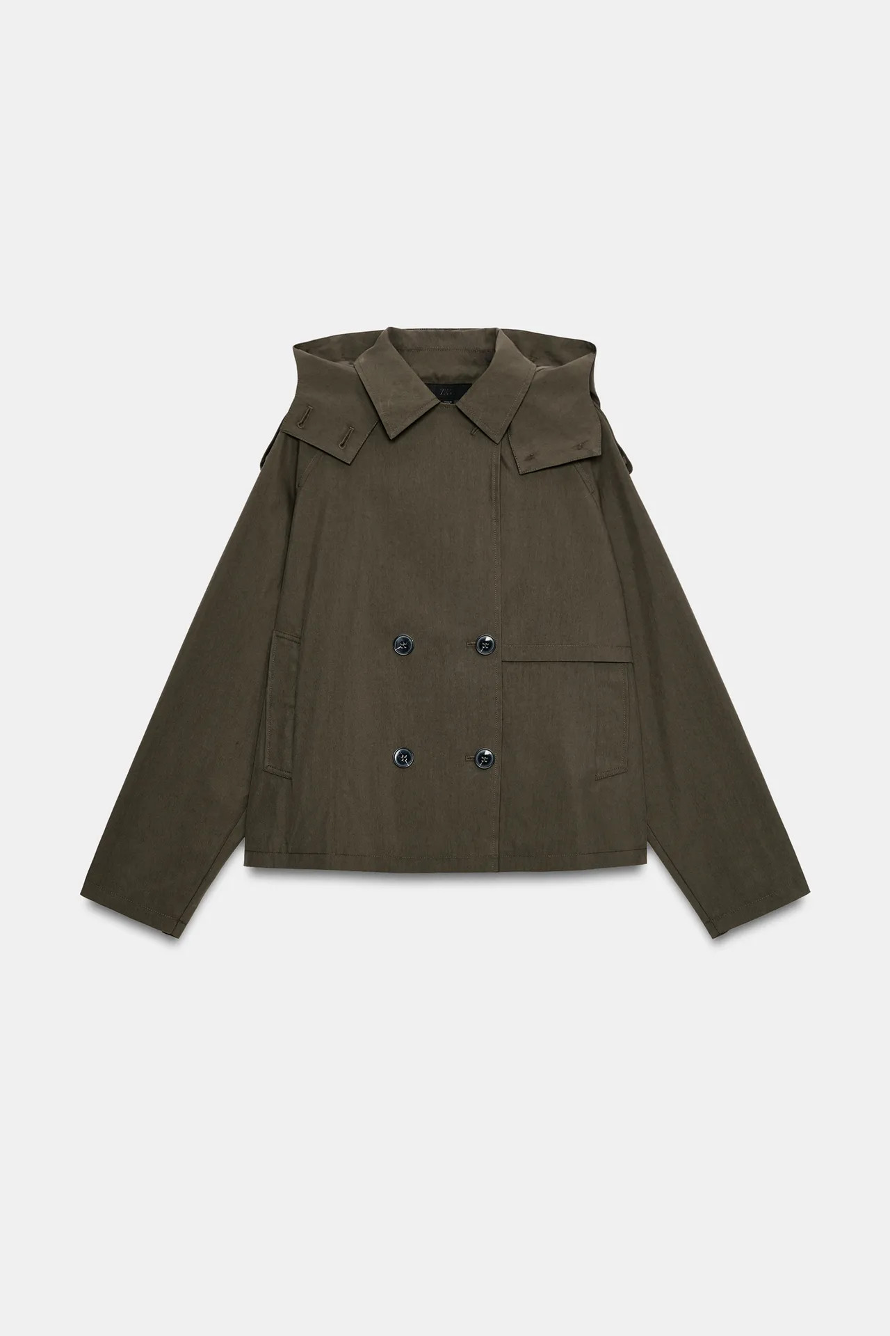 SHORT TRENCH JACKET WITH HOODIE | Zara UK