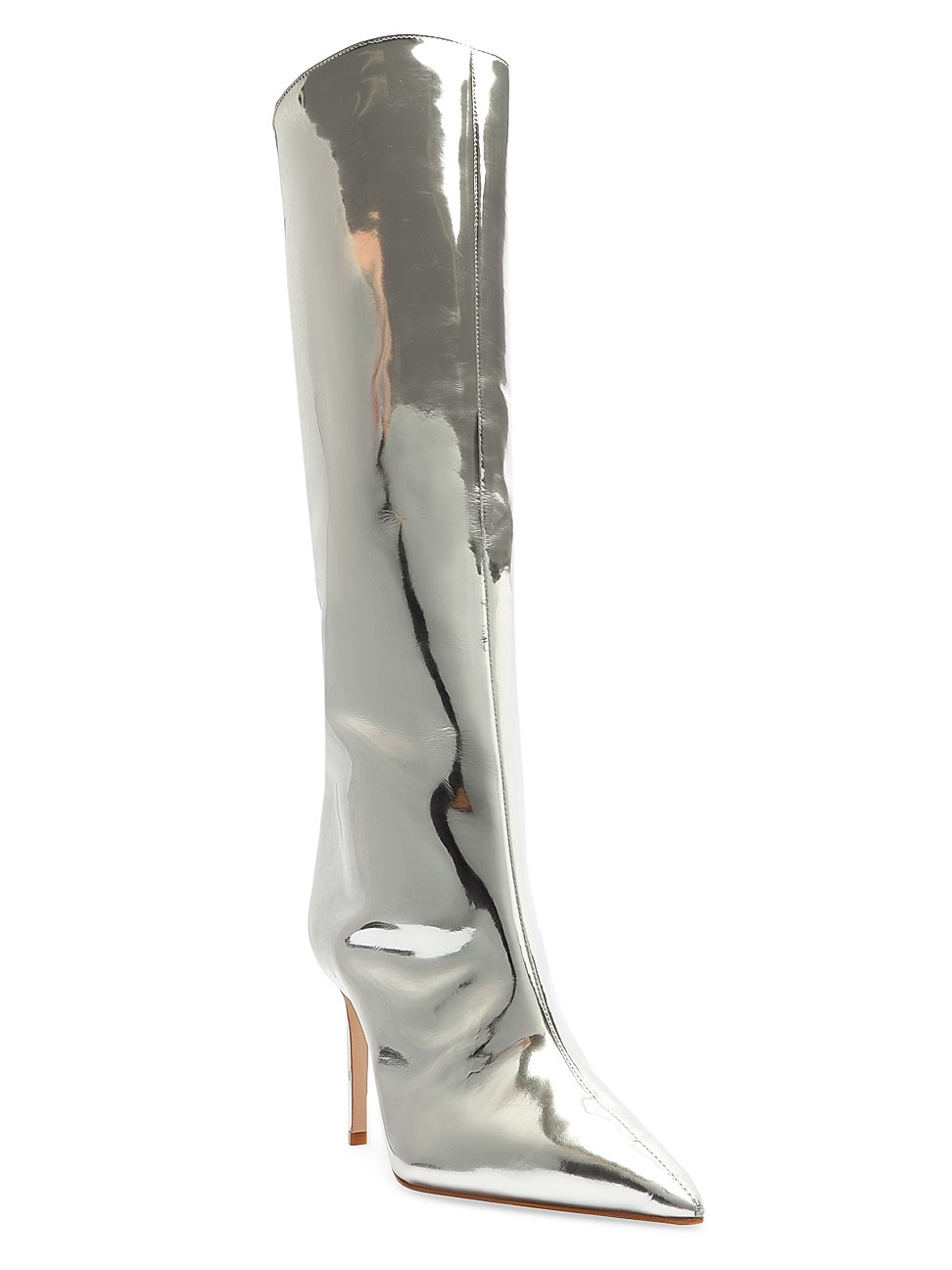 Women's Mary Up Metallic Leather Knee-High Boots - Prata - Size 6.5 | Saks Fifth Avenue