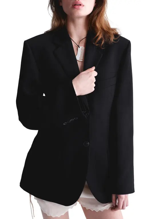 MANGO Two-Button Blazer in Black at Nordstrom, Size X-Large | Nordstrom