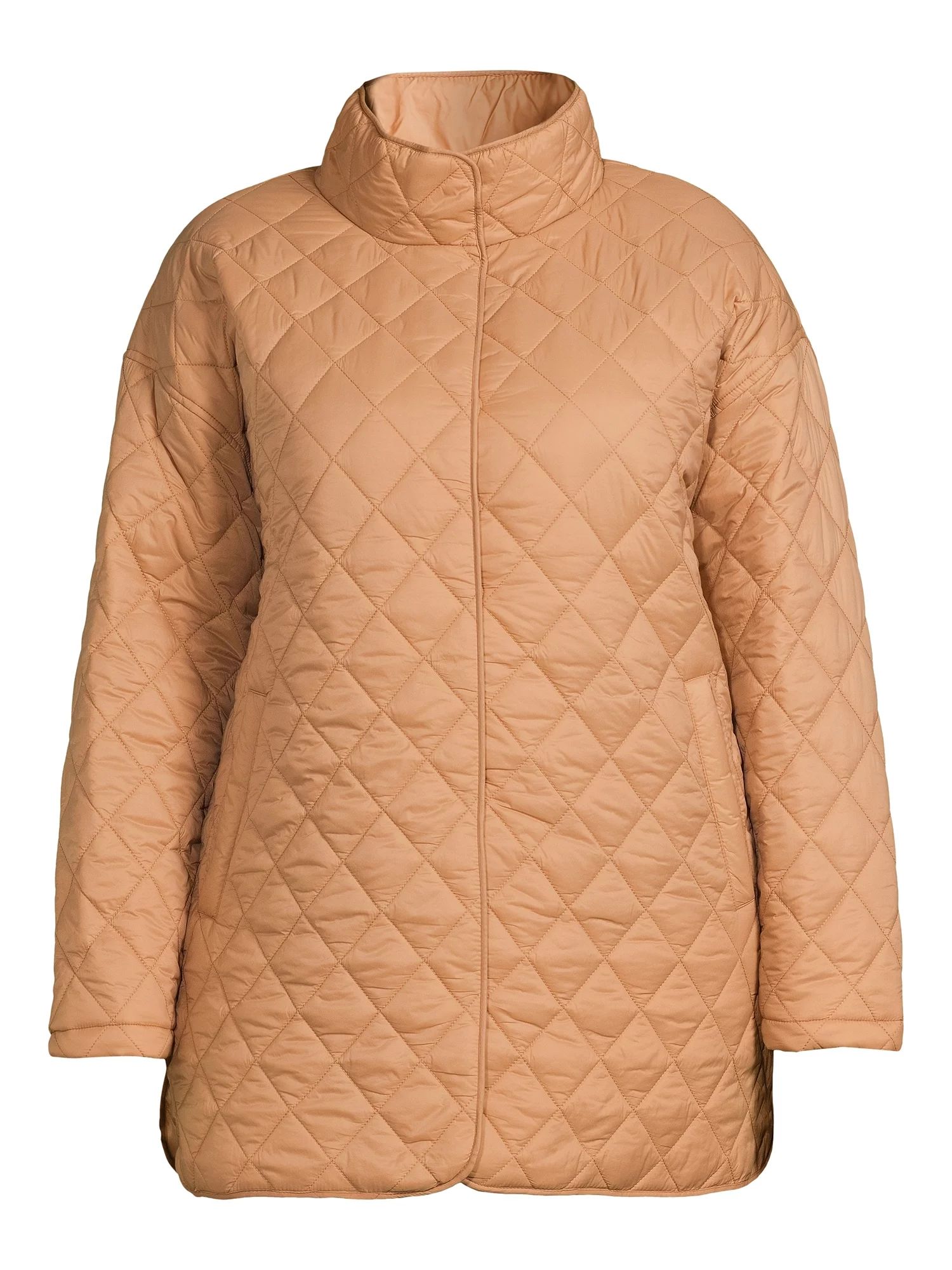 Time and Tru Women's and Plus Quilted Barn Coat - Walmart.com | Walmart (US)
