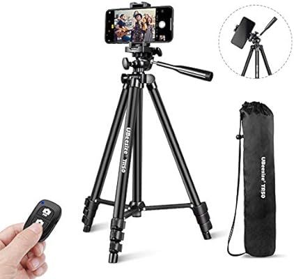 UBeesize Phone Tripod, 51" Adjustable Travel Video Tripod Stand with Cell Phone Mount Holder & Sm... | Amazon (US)