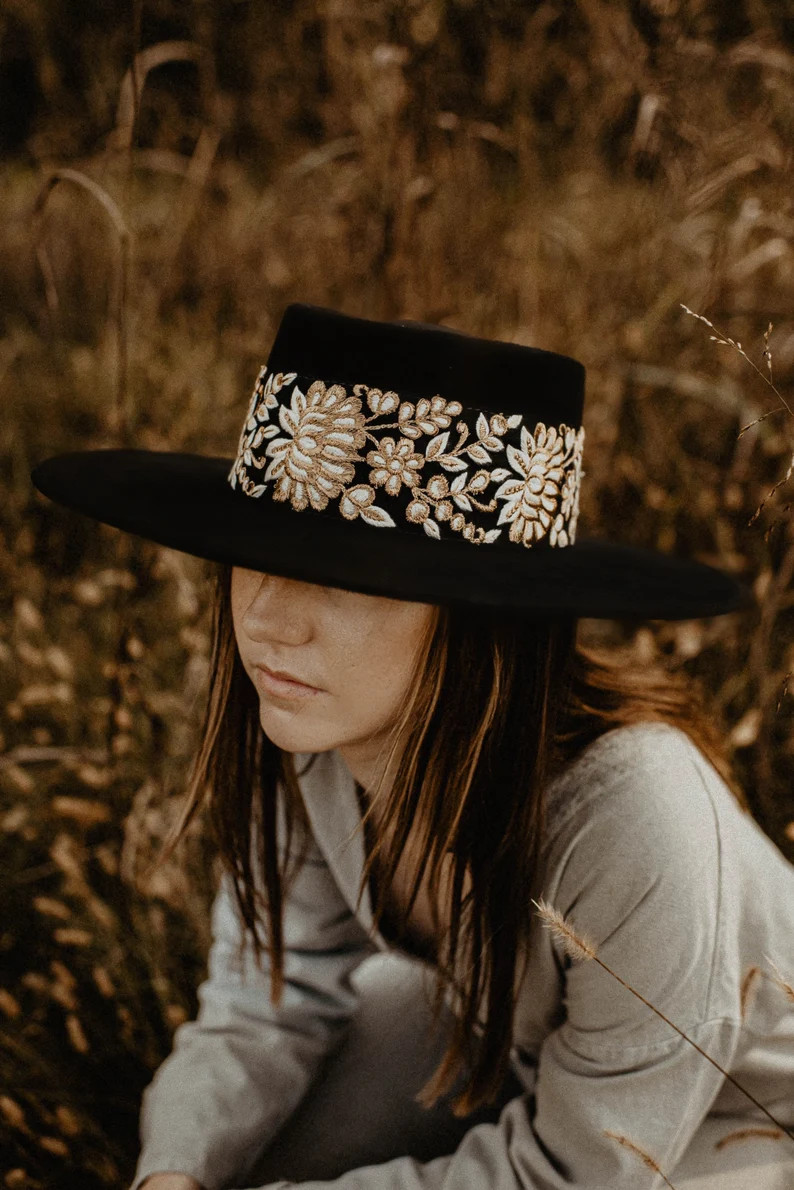 Boater Hat laguna Beach in Black - Etsy | Etsy (US)