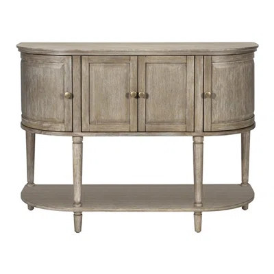 Living Room Furniture Accent Cabinet, Gold , Adjustable Shelves, Solid Wood Veneer, 47.5"w X 17"d 34"h Shelves Inside, | Wayfair North America