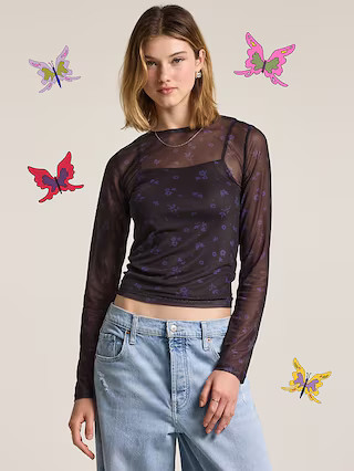 Old Navy x Anna Sui Sheer Long-Sleeve Top | Old Navy (US)