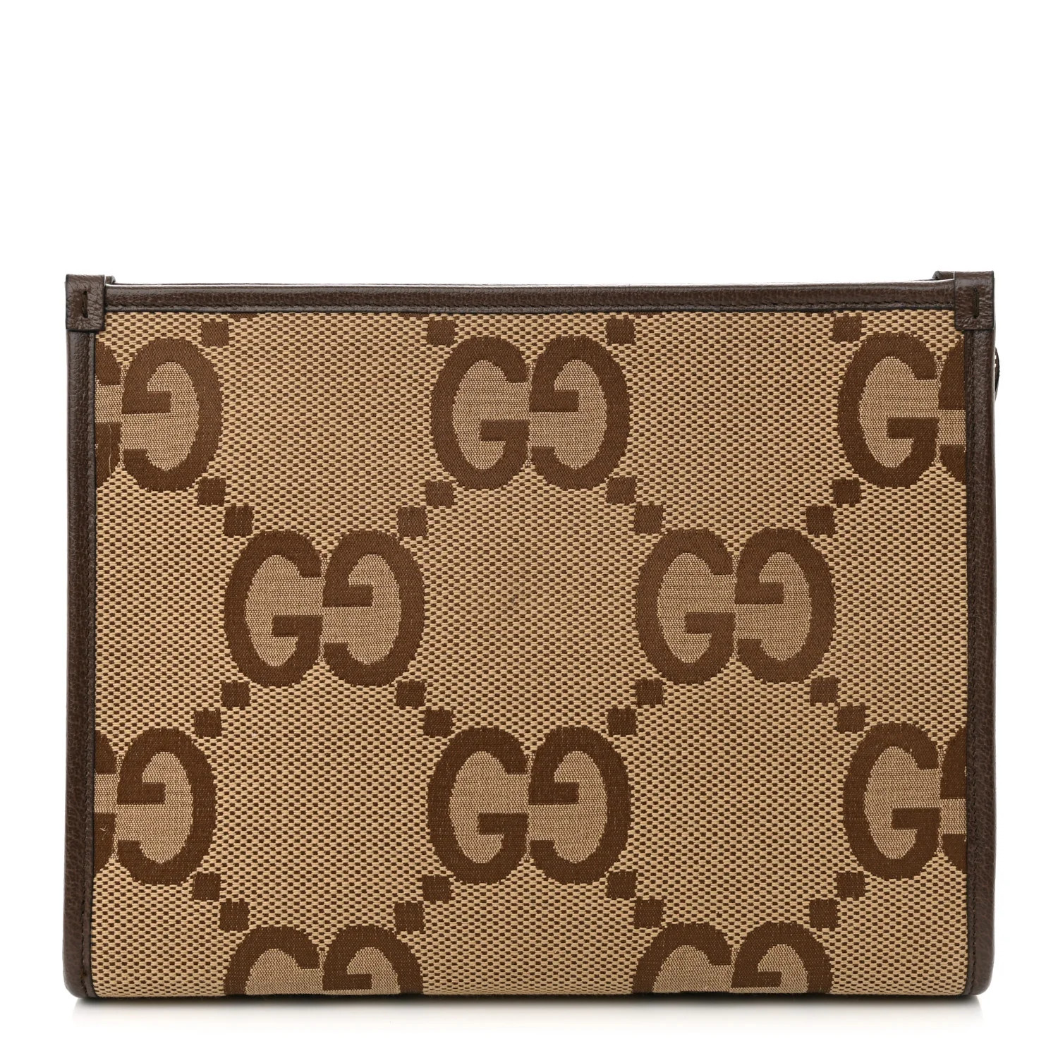Monogram Jumbo GG Textured Dollar Calfskin Pouch Camel Ebony New Acero | FASHIONPHILE (US)