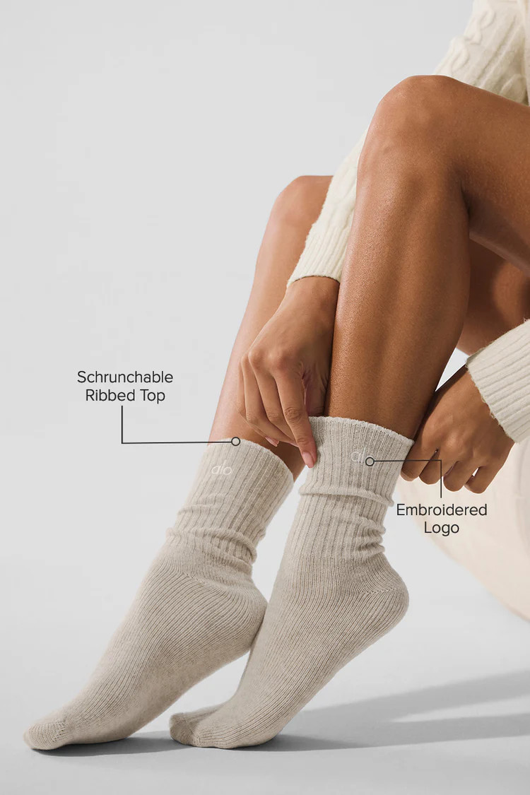 Unisex Wool Cashmere Light Frosted Sock - Winter Latte/Ivory | Alo Yoga (US)
