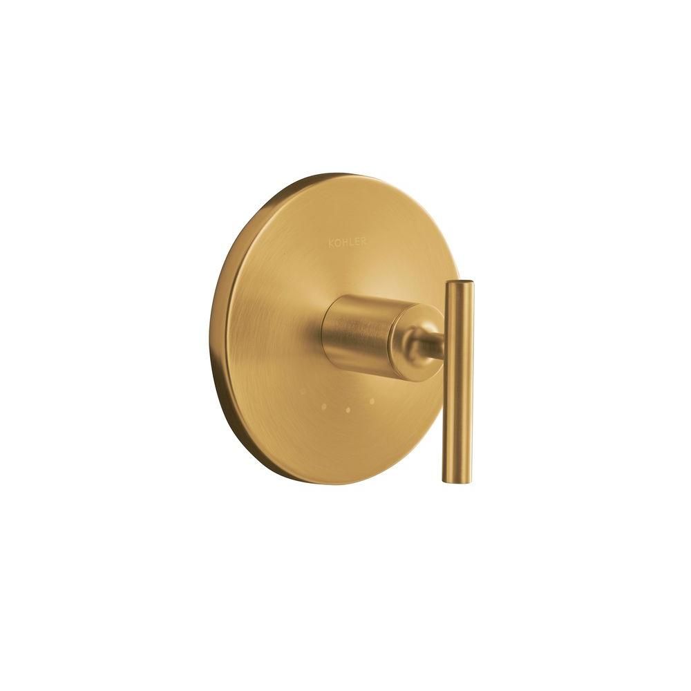 Purist 1-Handle Thermostatic Valve Trim Kit with Lever Handle in Vibrant Modern Brushed Gold (Val... | The Home Depot