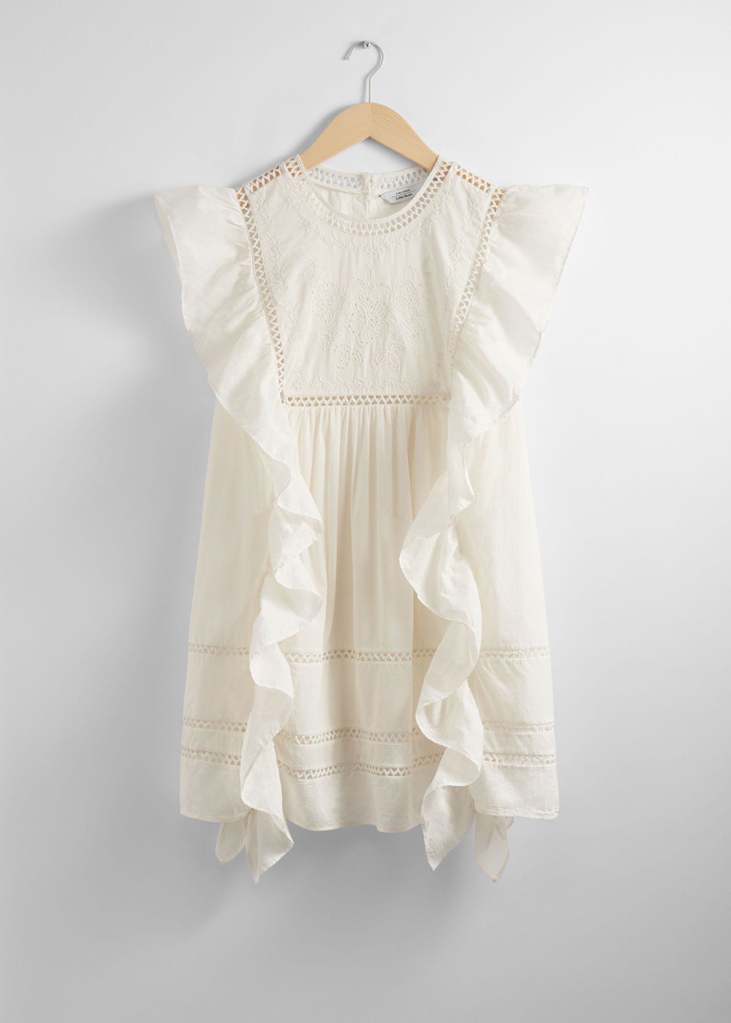 Embroidered Ruffle Mini Dress | & Other Stories US