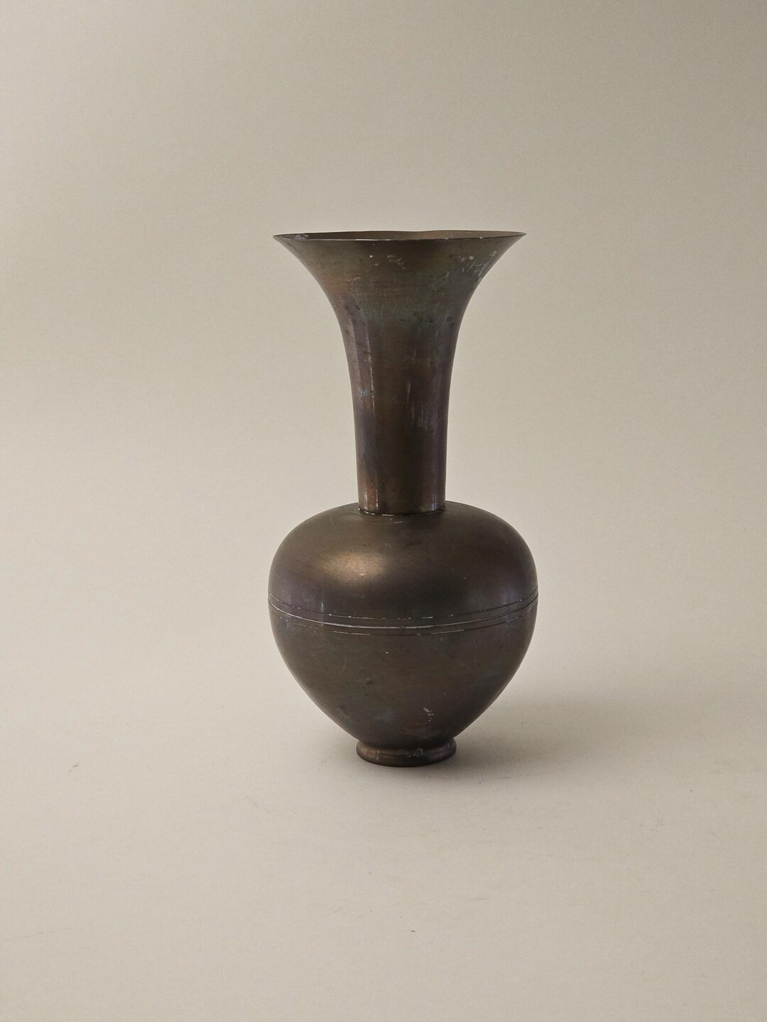 Antique Scandinavian Bronze Striped Vase L Stamped "simili or 3" L Patina L Flared Lip Vase L 12"... | Etsy (US)