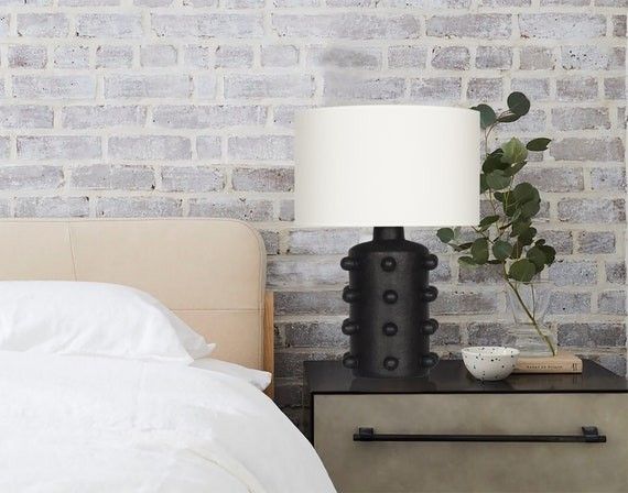 18.90” Raised Dots Living Room Lamp, Modern Handmade Pottery Table Lamp For Bedroom, Nightstand Lamp | Etsy (US)