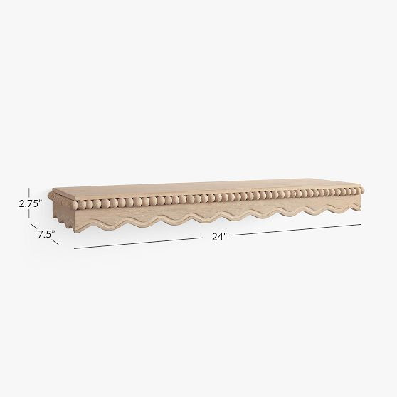 Marlowe Scallop Wood Beaded Shelf (24"-36") | Pottery Barn Teen