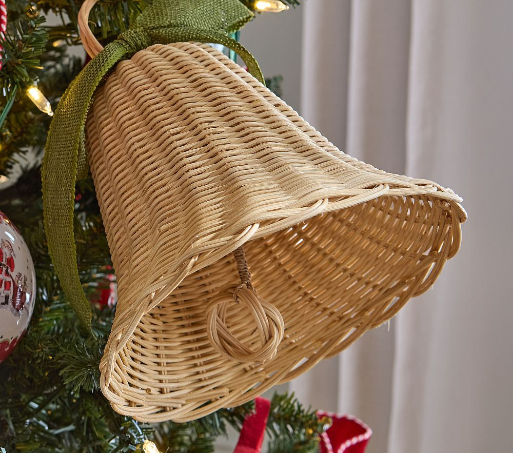 Oversized Rattan Bell Ornament (7") | Pottery Barn Kids