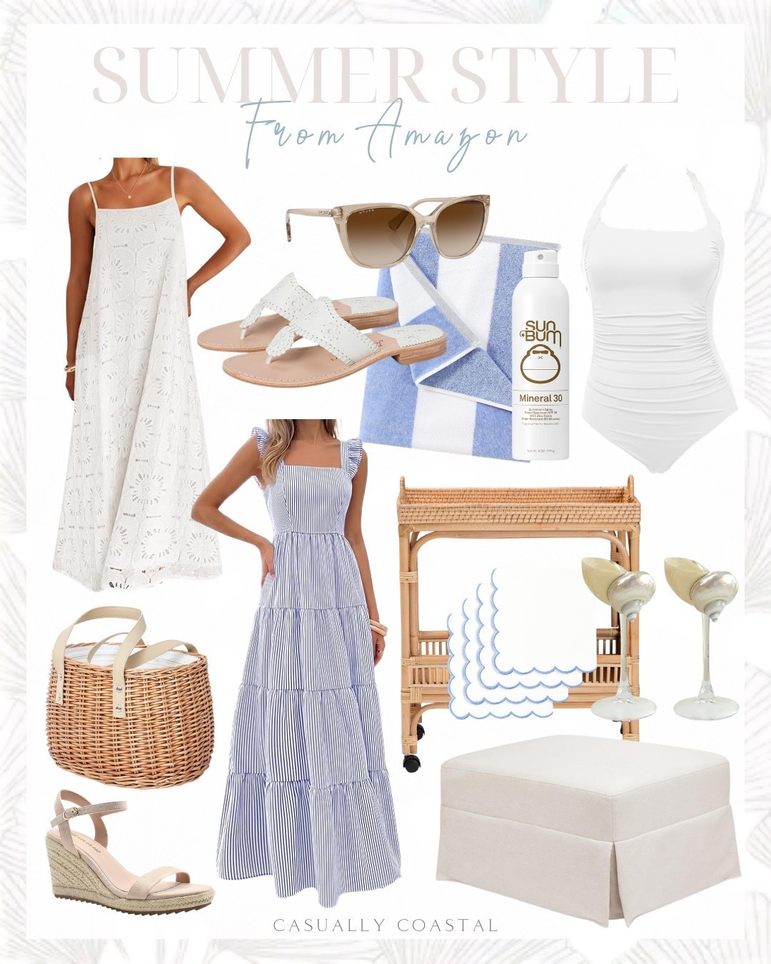 Summer Style From Amazon 

Amazon dress, Amazon summer dress, Amazon sunglasses, Amazon heels, Amazon summer shoes, Amazon swimsuit, Amazon bathing suit, Amazon maxi dress, white maxi dress, striped maxi dress, white swimsuit, white one piece bathing suit, Amazon towel, amazon sandals, espadrille wedges, sun bum sunscreen, blue and white striped towel, blue and white dress, white sundress, tummy control one piece swimsuit, Jack Rogers sandals, rattan 2 tier wine cart, picnic basket, gliding ottoman, scalloped embroidered cloth napkins, coastal napkins, seashell wine glasses, coastal wine glasses, Ralph Lauren sunglasses

#LTKSeasonal #LTKHome