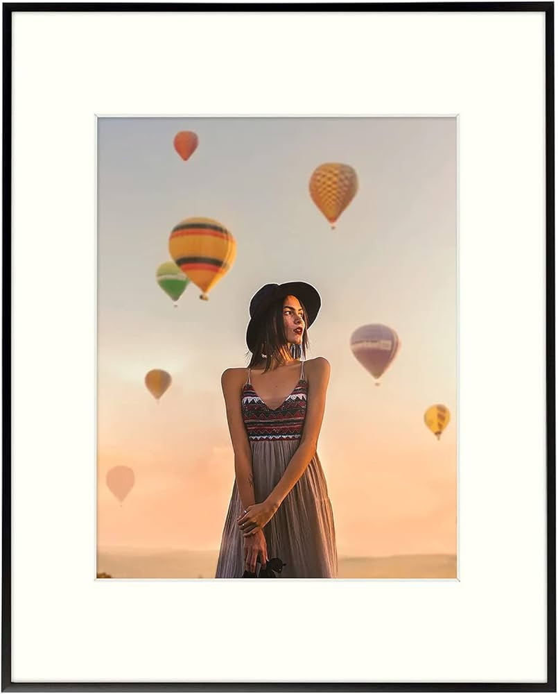 Frametory, 16x20 Aluminum Frame, 11x14 Photo with Ivory Mat for Wall Display, Sawtooth Hanger, Sw... | Amazon (US)