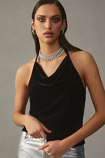 By Anthropologie Cowl-Neck Velvet Top | Anthropologie (US)