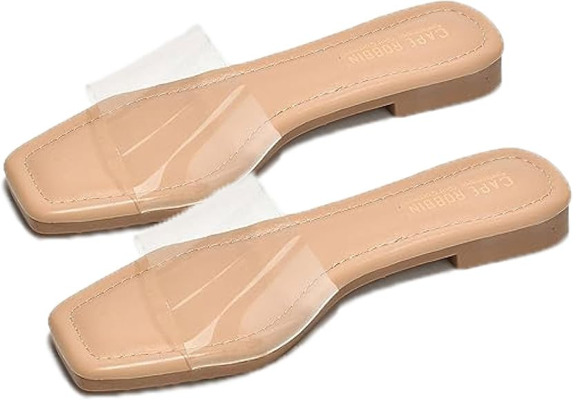 Cape Robbin Mariah Sandals Slides for Women, Clear Womens Mules Slip On Shoes | Amazon (US)