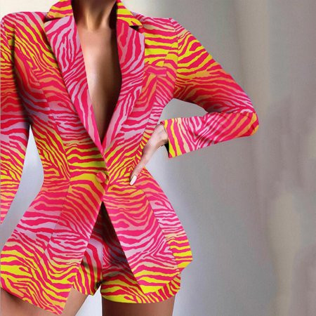 Yilirongyumm Hot Pink M Women s Shorts Suit Womens Casual Light Linen Blazers Long Sleeve Button Sho | Walmart (US)