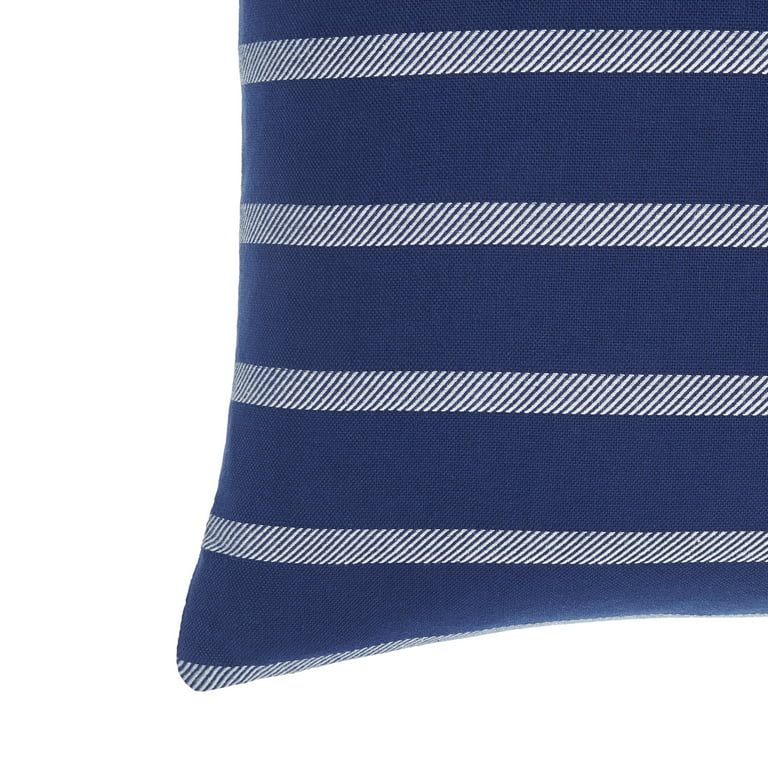 Gap Home Yarn Dyed Twill Stripe Decorative Square Throw Pillow Navy/White 18" x 18" | Walmart (US)