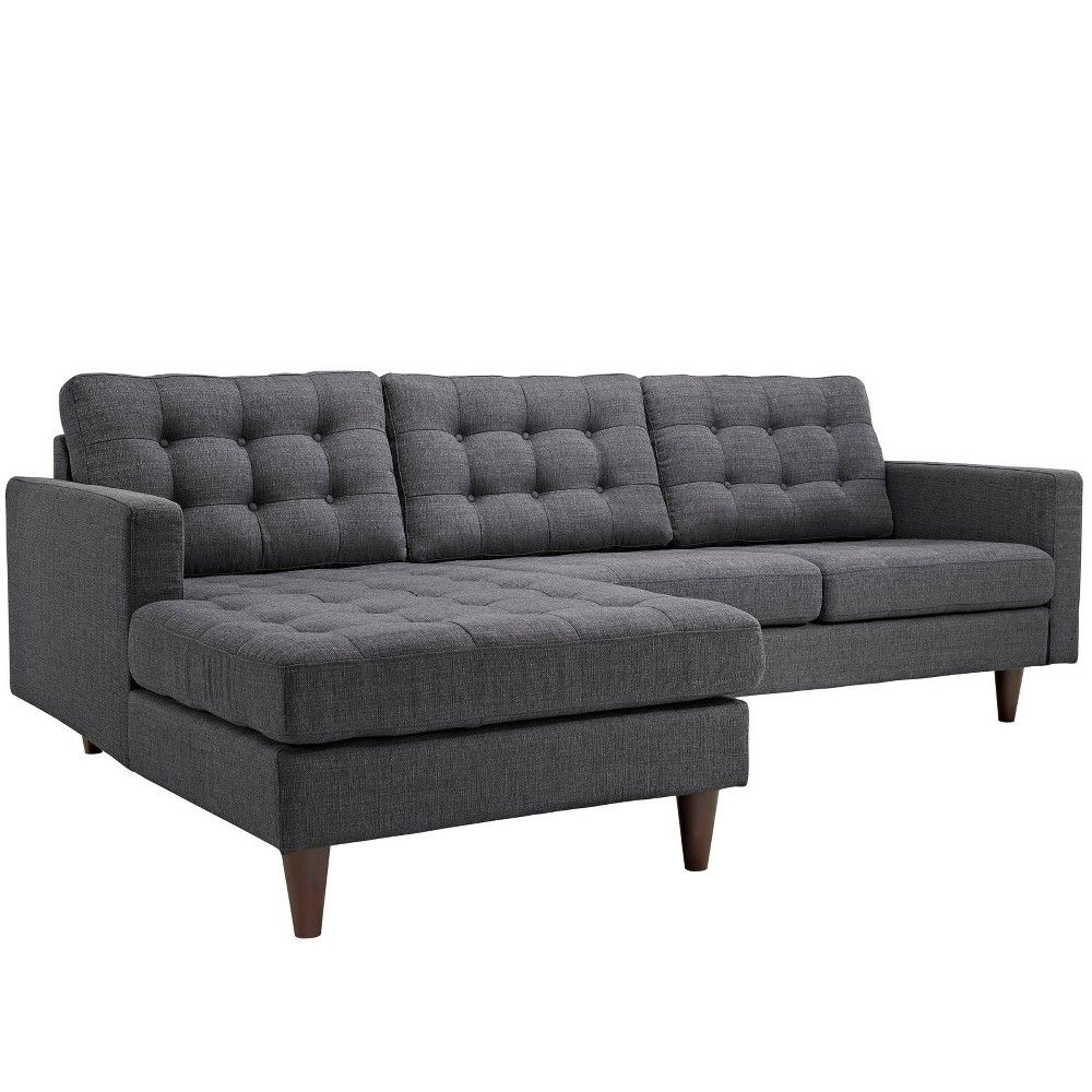 Empress LeftFacing Upholstered Sectional Sofa Gray - Modway | Target
