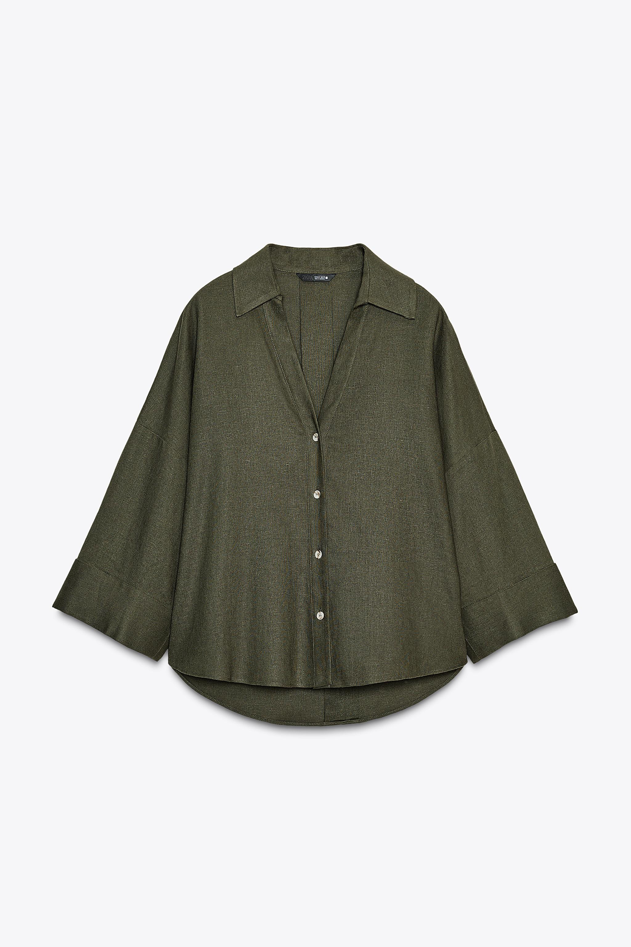 WIDE SLEEVE LINEN SHIRT | Zara US