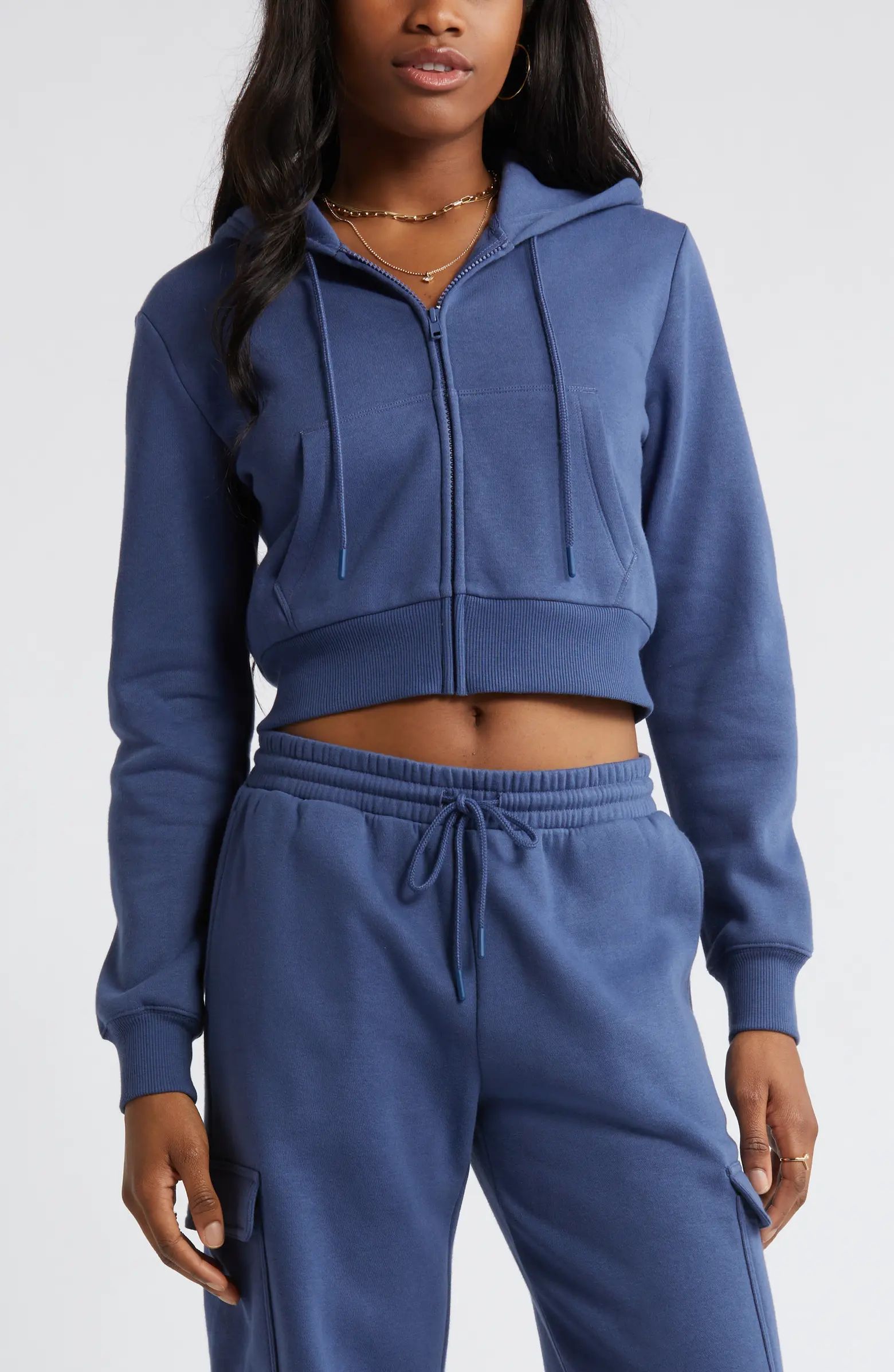 BP. Crop Zip Fleece Hoodie | Nordstrom | Nordstrom