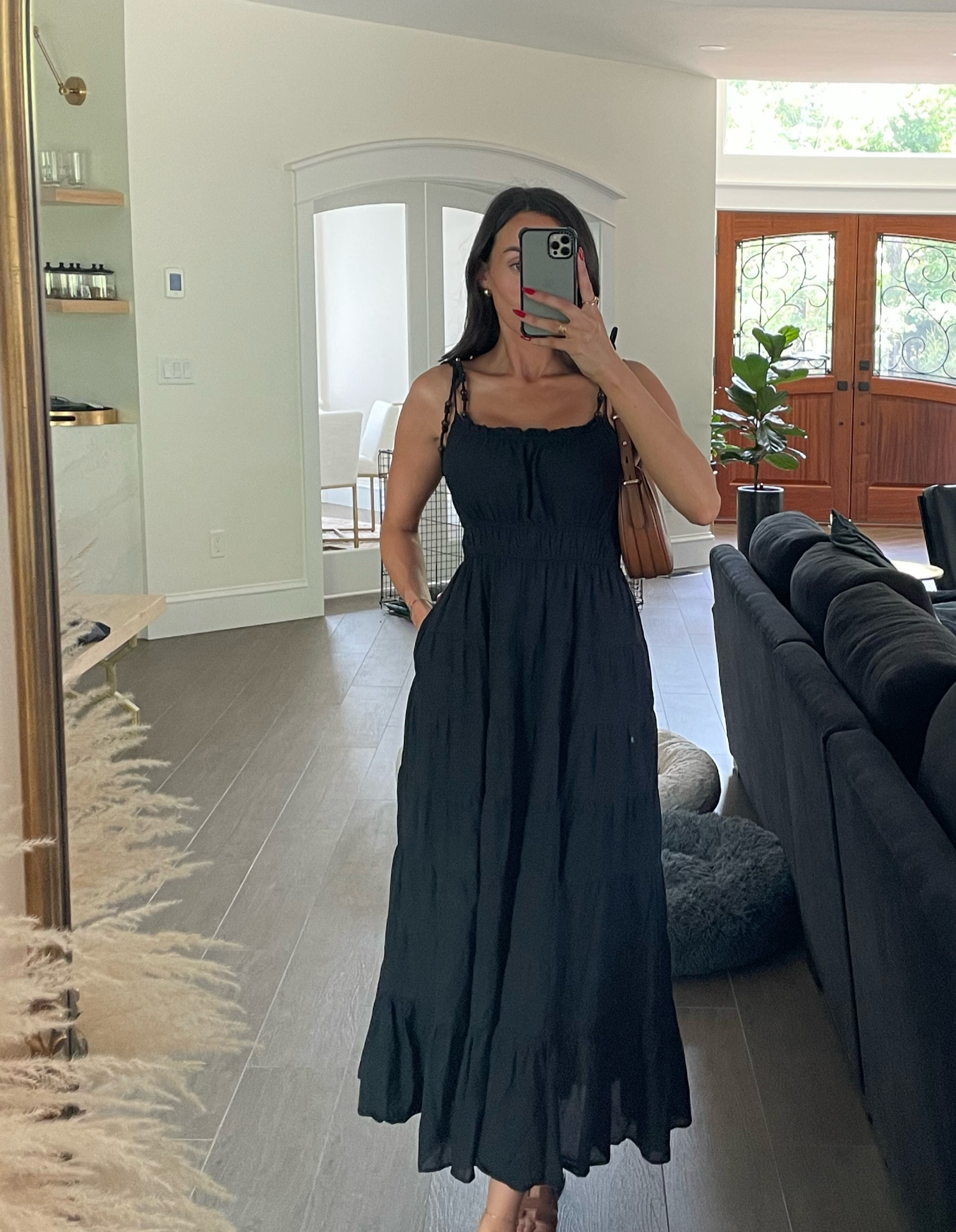 princess polly baby blue dress Meshki - Kinsley Slinky Maxi Dress With Hardware Black main image 1